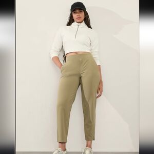 Athleta Olive Green Brooklyn Ankle Mid Rise Pull On Athleisure Chic Pants(12)